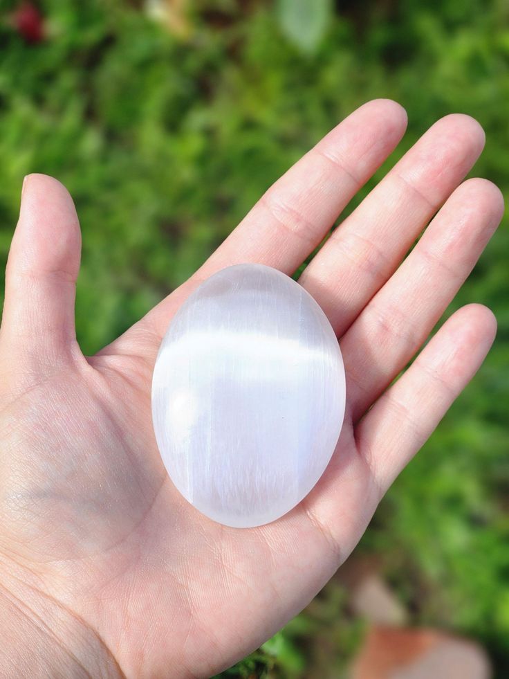 Selenite Palm Stone